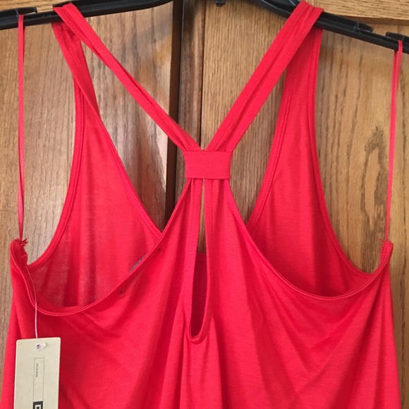 DKNY Red Hi/Low Dress Summer - Picture 3 of 11